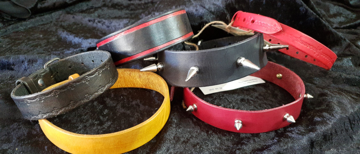 Various styles of collars