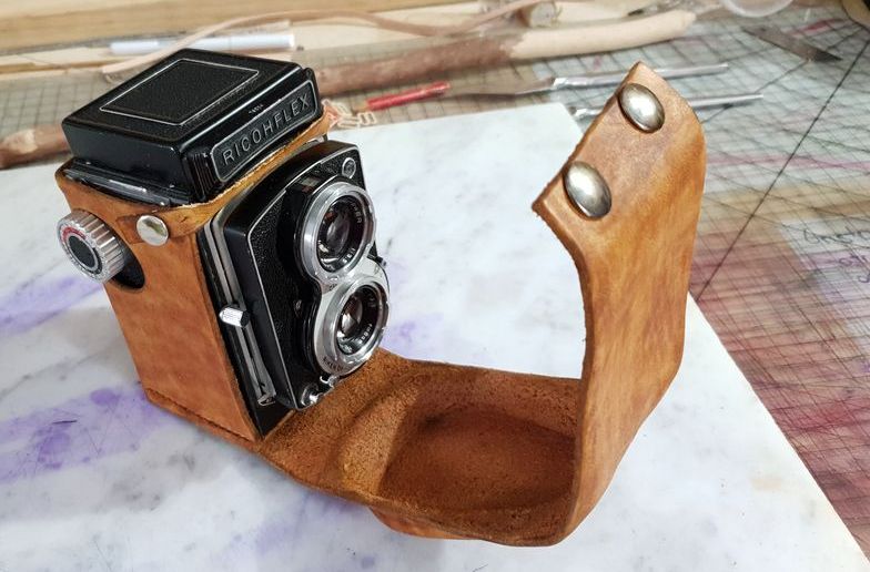 Custom TLR camera case - open